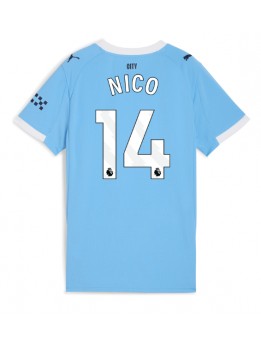 Billige Manchester City Nico Gonzalez #14 Hjemmedrakt Dame 2025-26 Kortermet